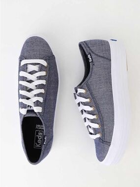 Keds Triple Kick Chambray Blue Flatform Sneakers 7